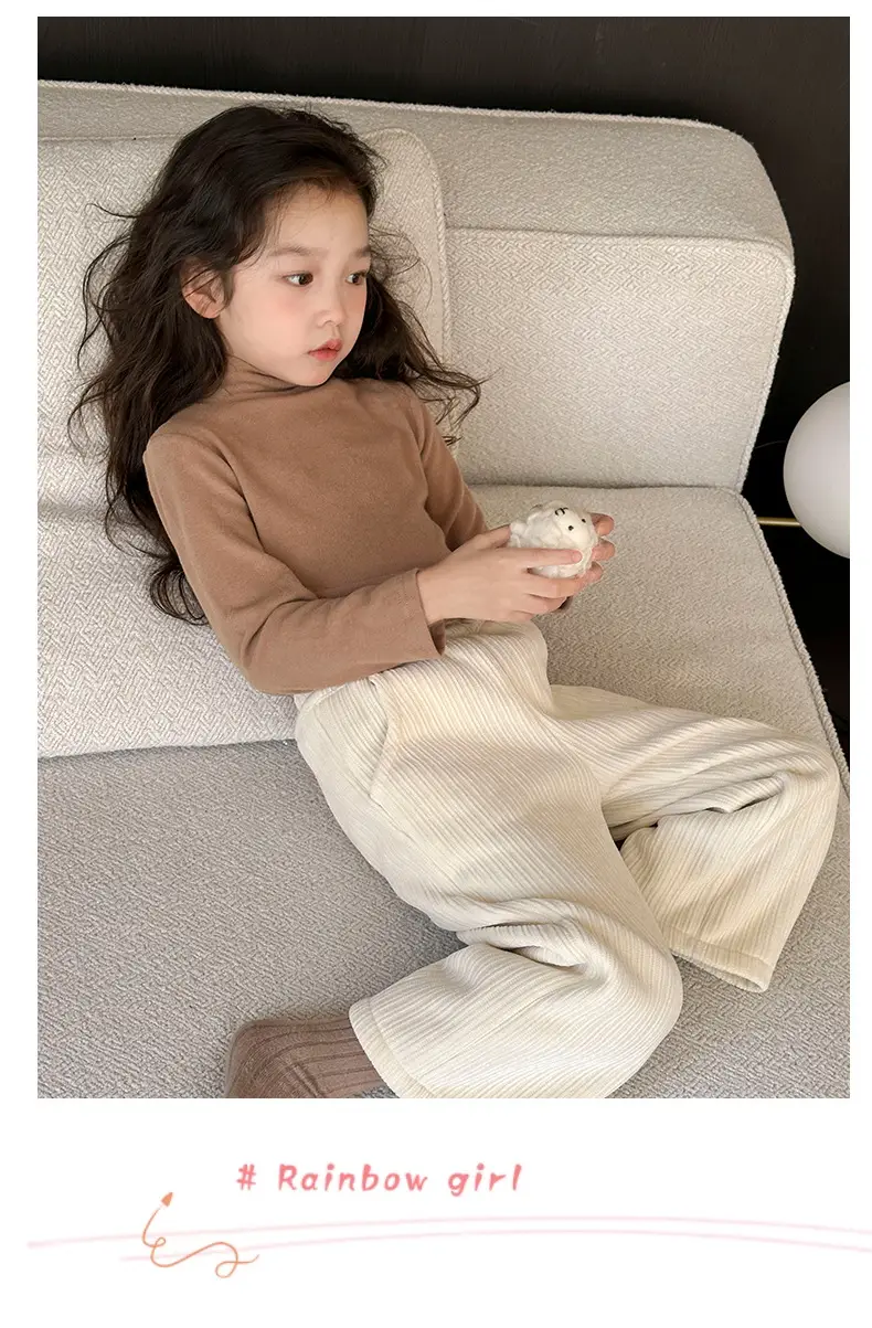 Girls Pink Long Sleeve Cashmere Shirt Set — feature 15