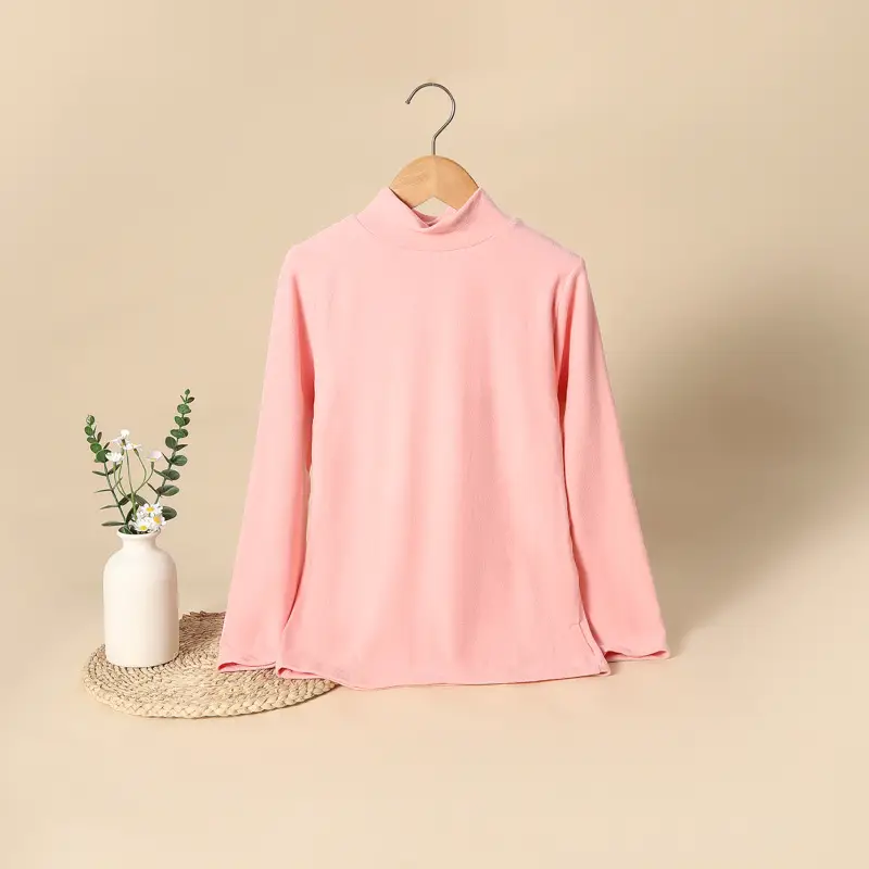 Girls Pink Long Sleeve Cashmere Shirt Set - Image 2