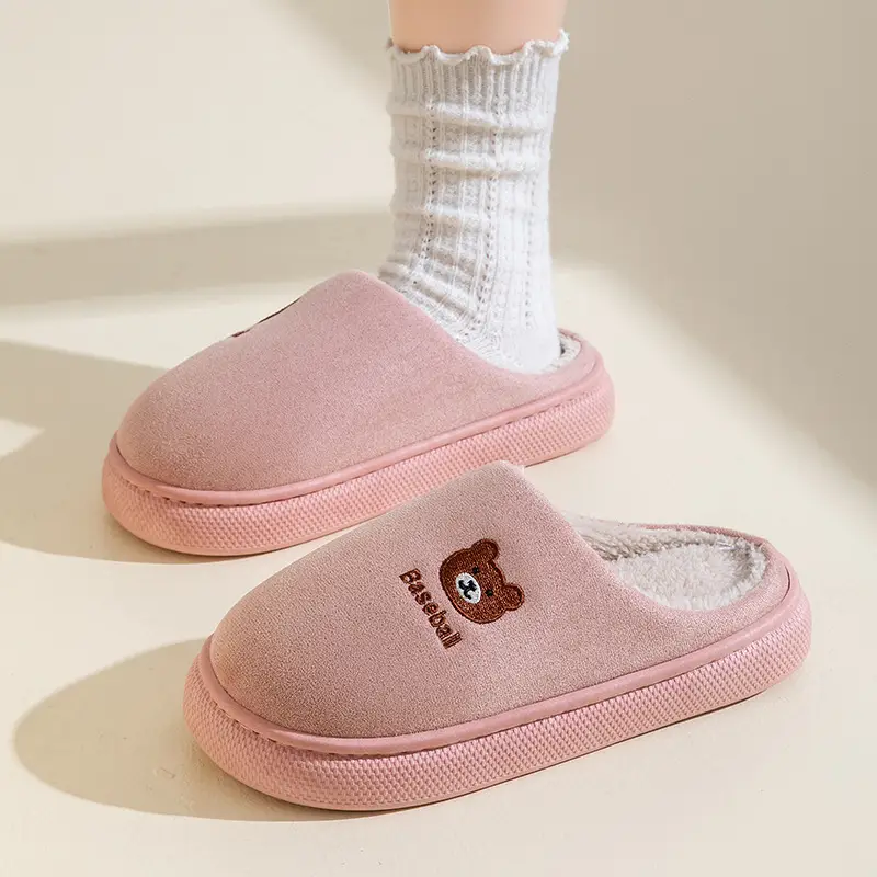 Casual Plush Cotton Slippers for Men in Winter Indoor Home Non-Slip Thick Sole Fleece-Lined Warm Couple High-Bottom Cotton Slippers - Image 12
