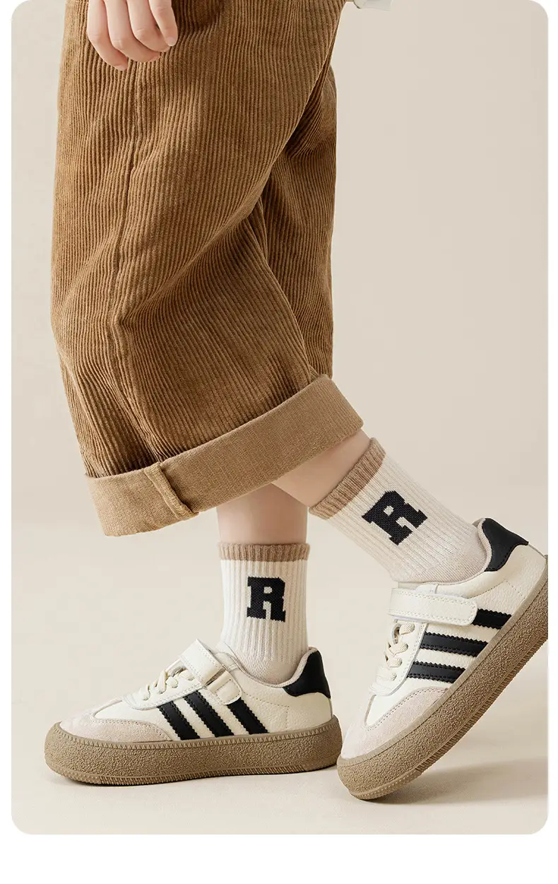 Boys Socks Spring and Autumn Children's Sports Deodorant Mid-Stool Socks Girls and Boys Big Children Autumn Boneless Breathable Cotton Socks — feature 22