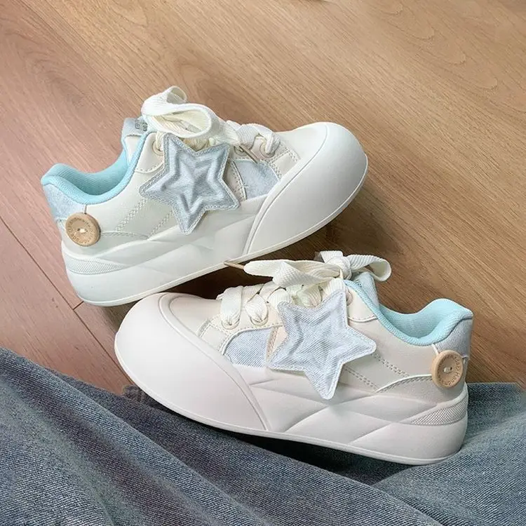 Women Star White Thick Sole Sneakers 2024 — feature 11