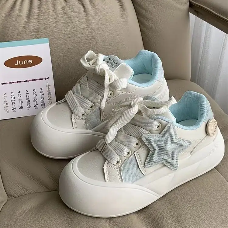 Women Star White Thick Sole Sneakers 2024 — feature 12