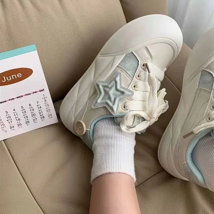 Women Star White Thick Sole Sneakers 2024 — feature 14