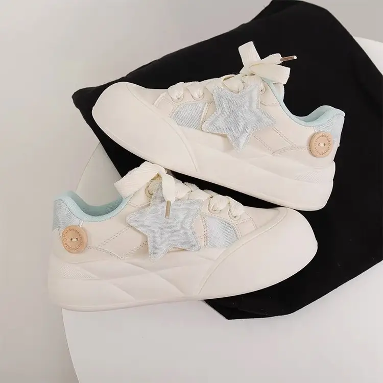 Women Star White Thick Sole Sneakers 2024 — feature 16