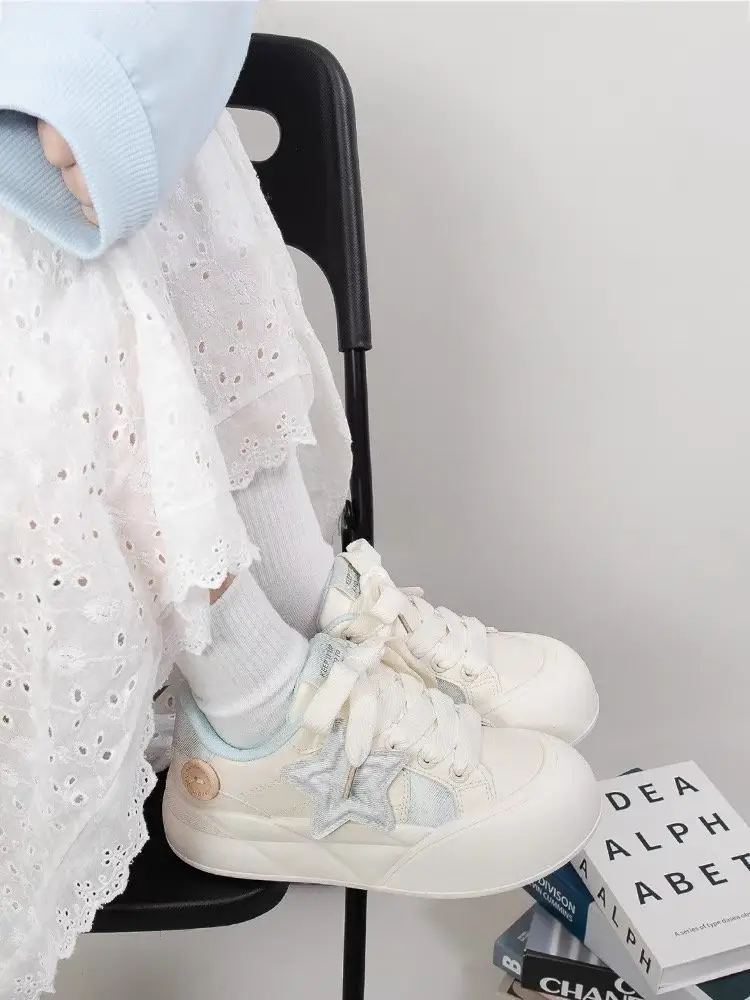 Women Star White Thick Sole Sneakers 2024 — feature 17