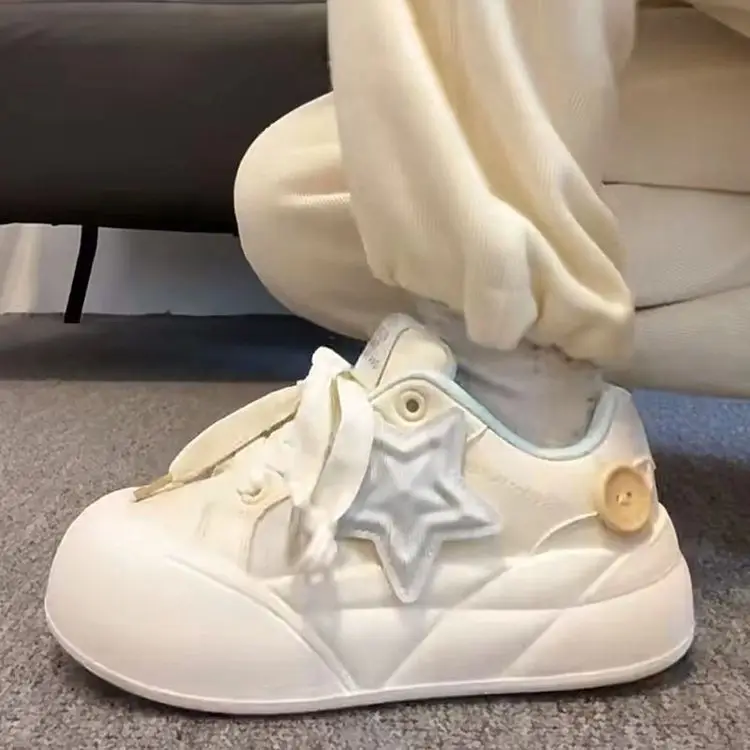Women Star White Thick Sole Sneakers 2024 — feature 6