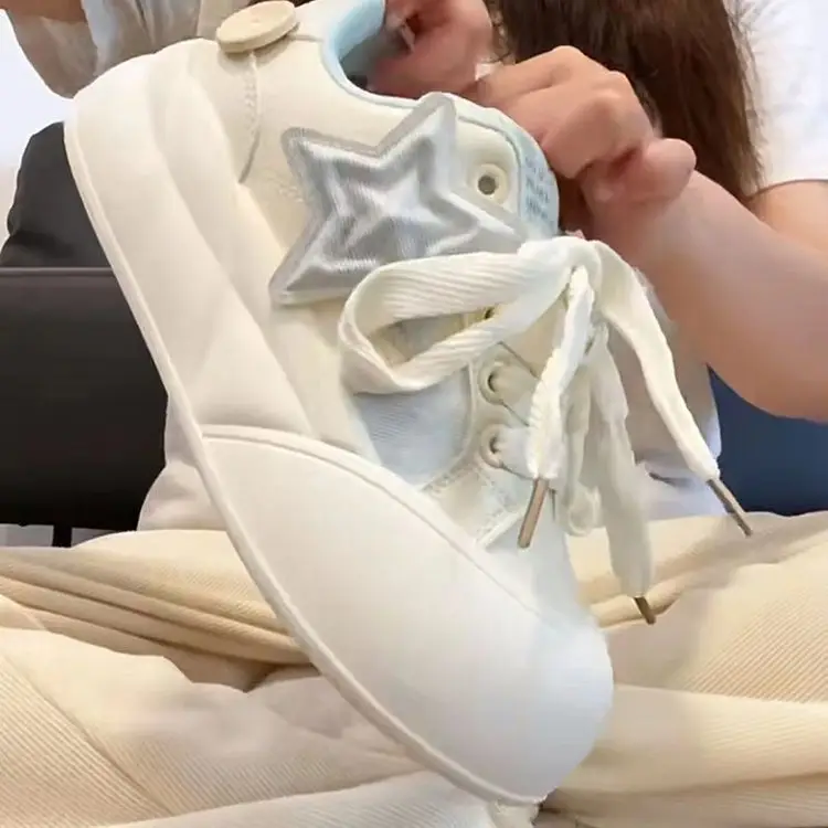 Women Star White Thick Sole Sneakers 2024 — feature 7