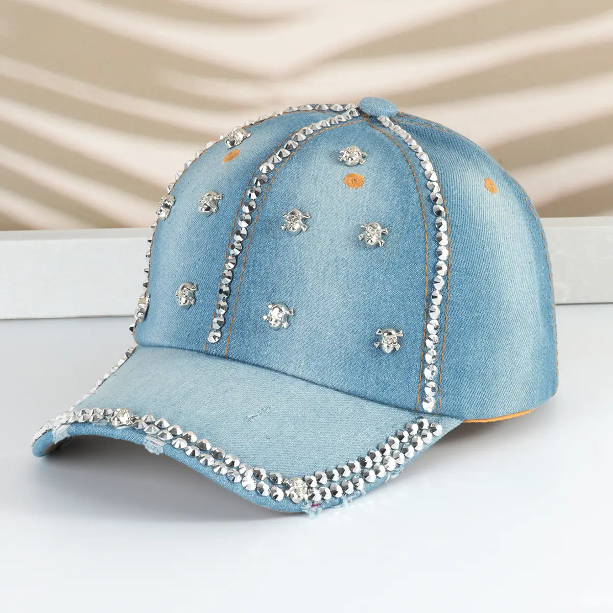 Blue Diamond Skull Baseball Cap for Men Women - Image 2