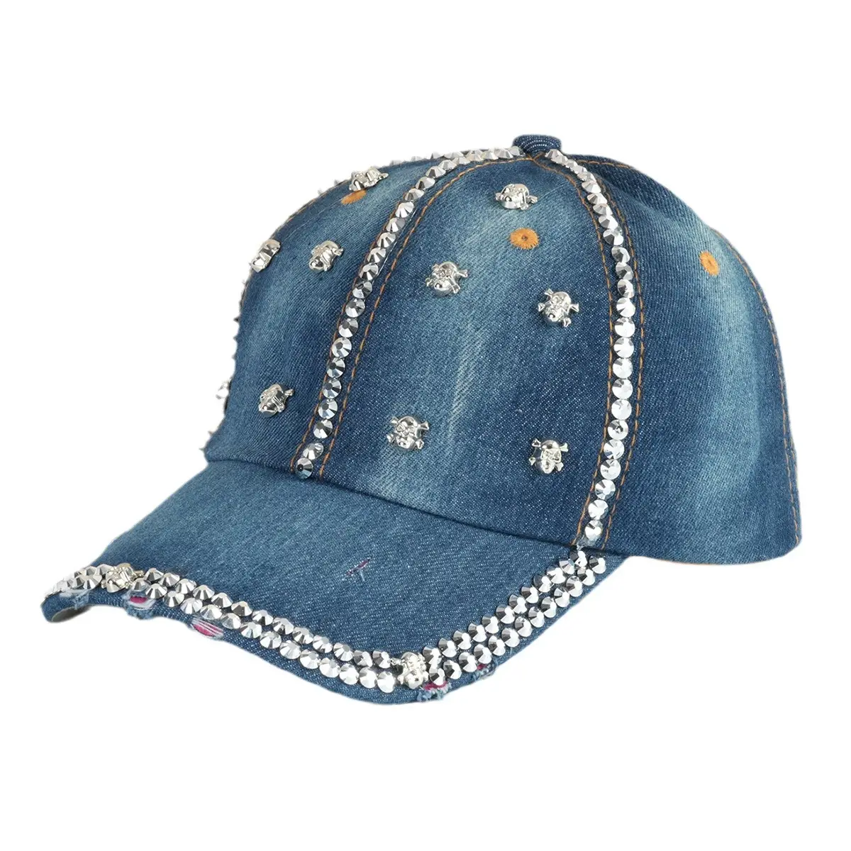 Blue Diamond Skull Baseball Cap for Men Women - Image 6