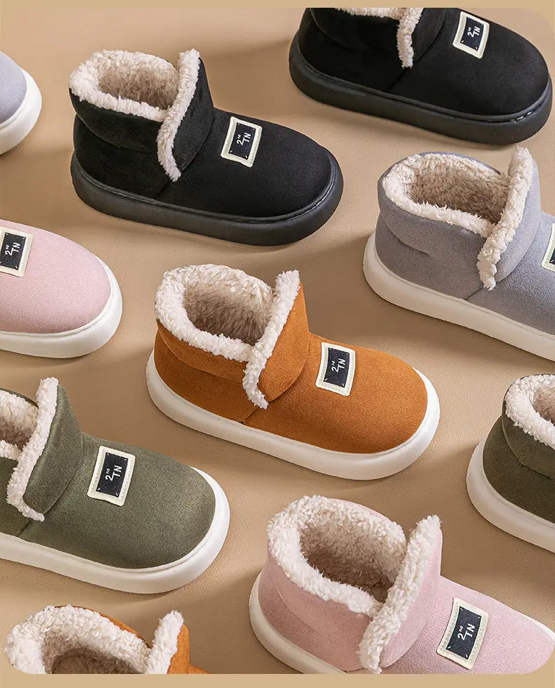 Lightweight autumn and winter warm plush soft comfortable bag with cotton slippers lovers all-match home indoor home shoes — feature 14