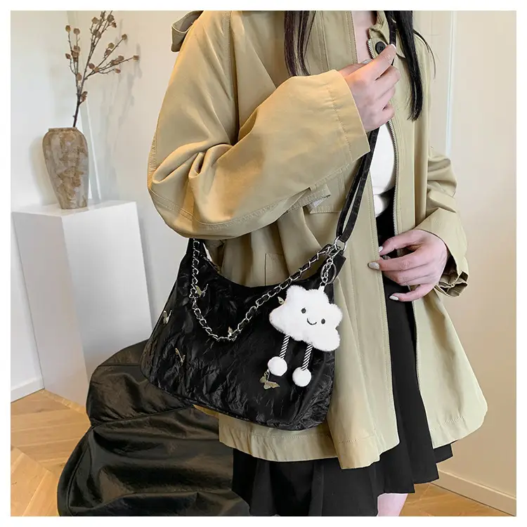 Women's White Butterfly Crossbody Bag with Chain Strap — feature 16