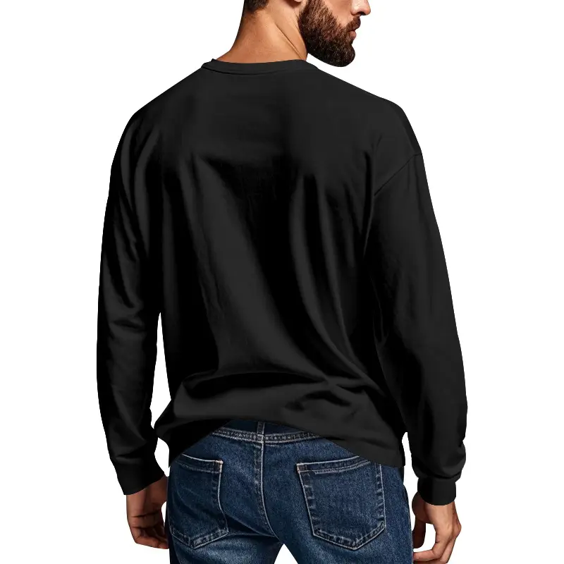 Men's Blue Slim Fit Long Sleeve T-Shirt — feature 20