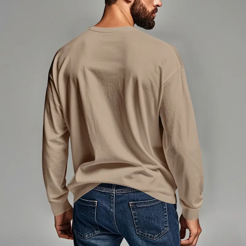 Men's Blue Slim Fit Long Sleeve T-Shirt — feature 30