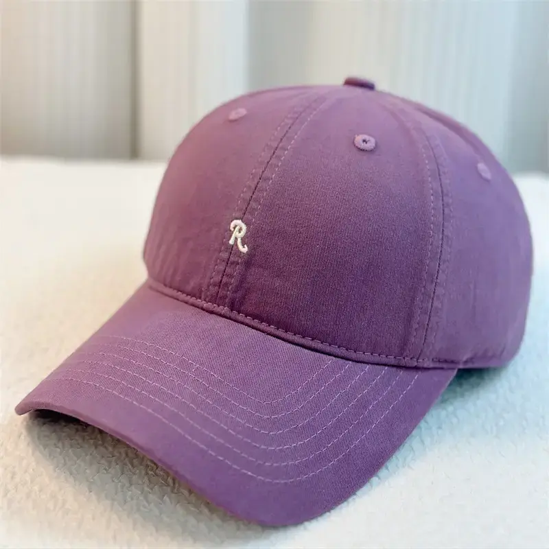 Purple Letter R Embroidered Baseball Cap - Image 6