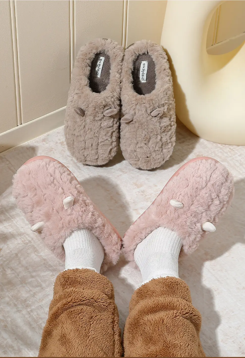 Cartoon Cotton Slippers Women's Winter Wholesale Home Indoor Baotou Couple Household Warm Non-slip Plush Cotton Slippers for Men — feature 3