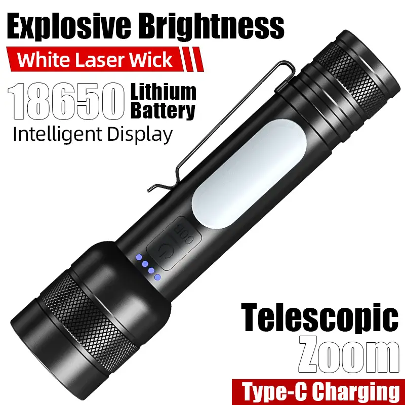 Cross-border Zoom Charging Outdoor Flashlight 15W White Laser - Image 10