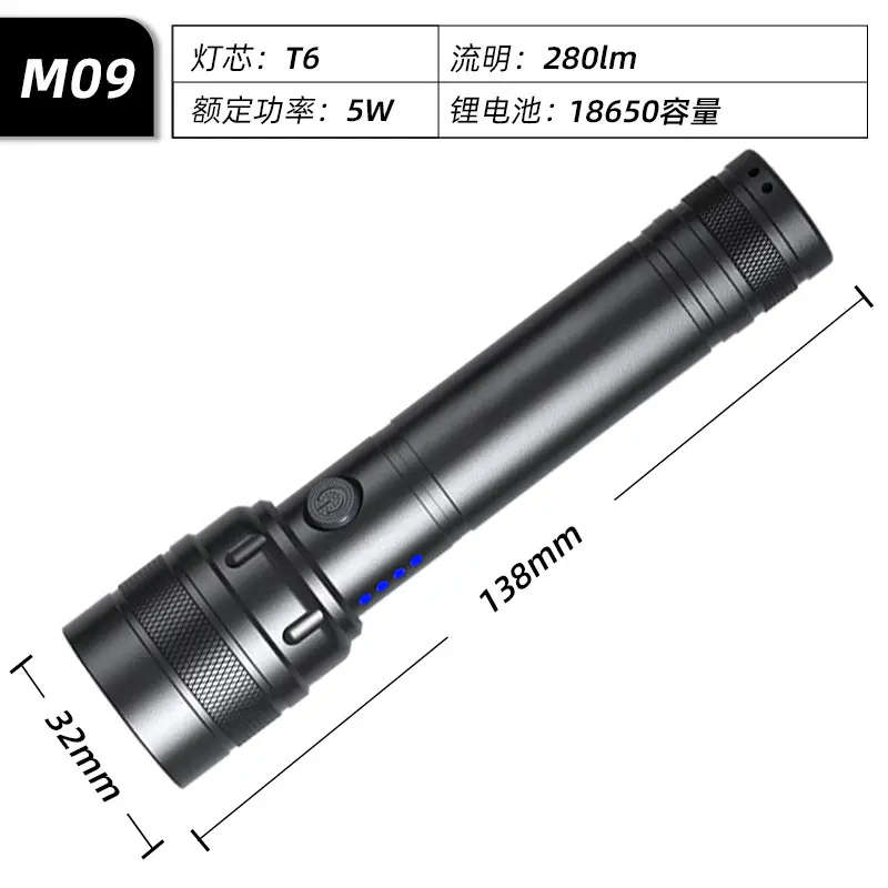 Cross-border Zoom Charging Outdoor Flashlight 15W White Laser - Image 3