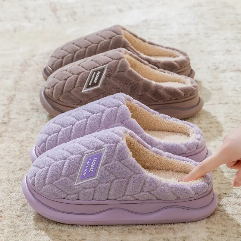 Cotton Slippers for Women, Spring, Autumn and Winter, Indoor Non-Slip, Home Warm, Plush, Winter, Couple, Men, Wholesale