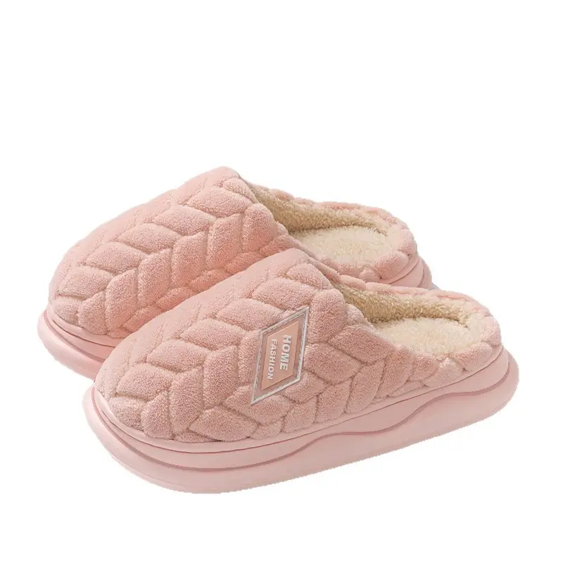 Cotton Slippers for Women, Spring, Autumn and Winter, Indoor Non-Slip, Home Warm, Plush, Winter, Couple, Men, Wholesale