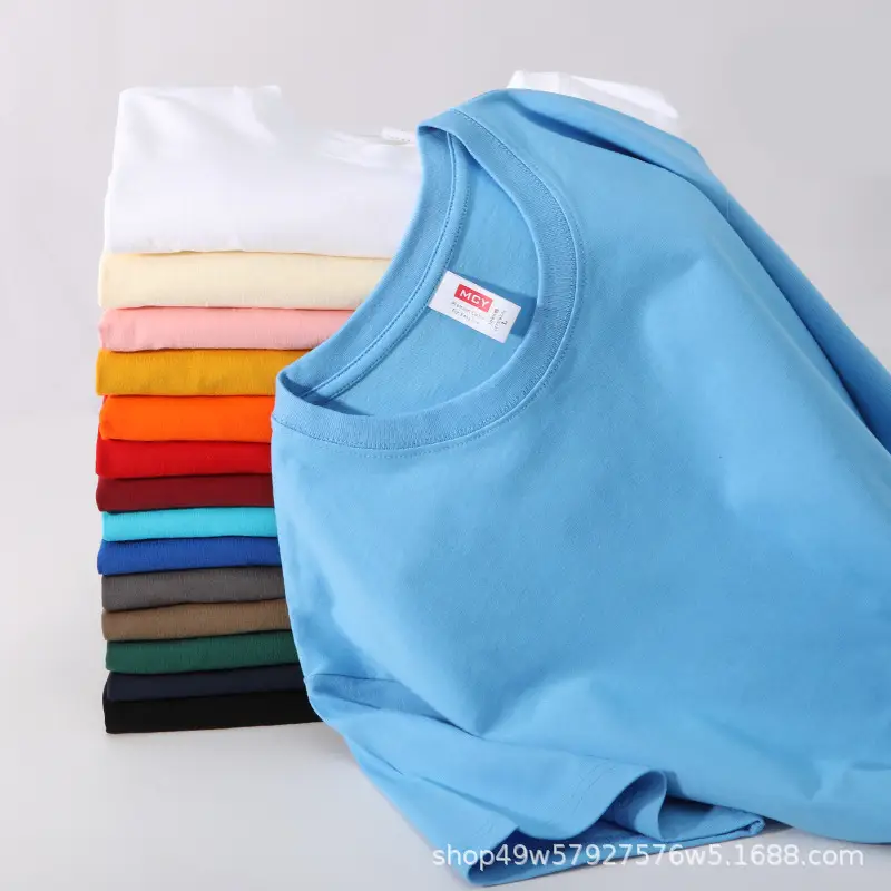 Men Blue Cotton T-Shirt Loose Fit 200G - Image 19