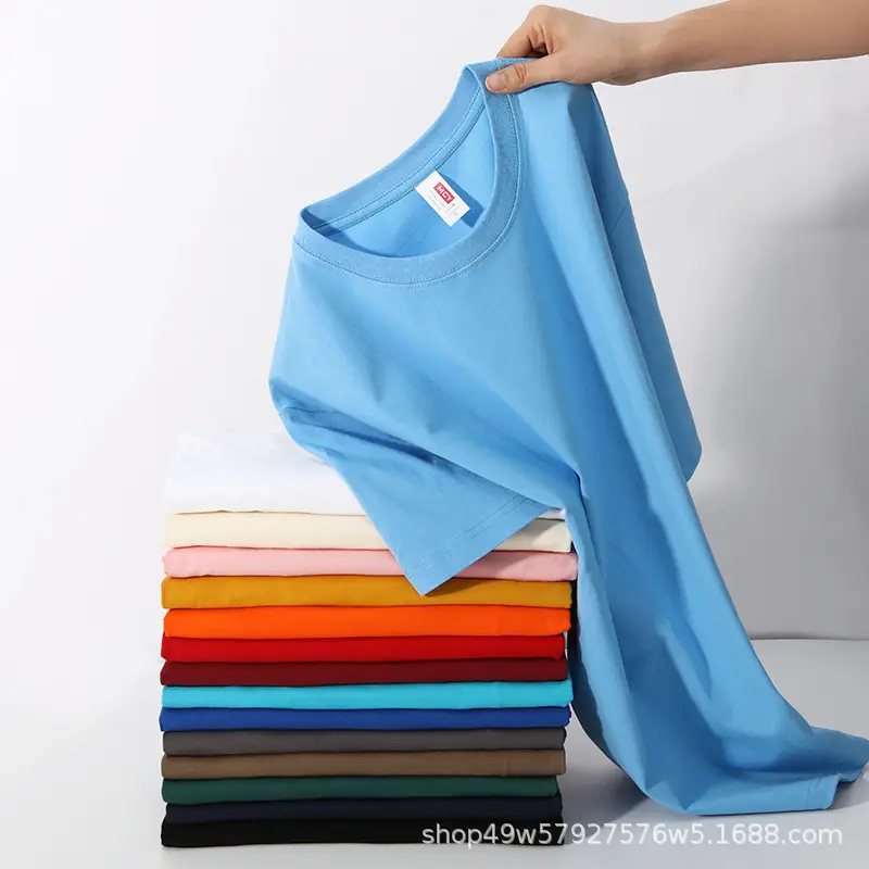 Men Blue Cotton T-Shirt Loose Fit 200G — feature 13