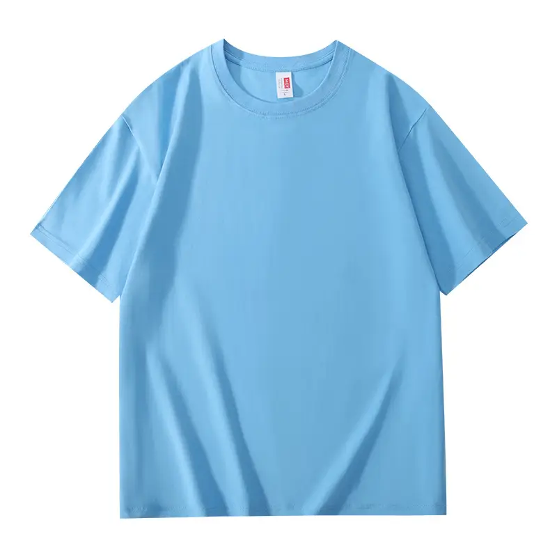 Men Blue Cotton T-Shirt Loose Fit 200G - Image 11