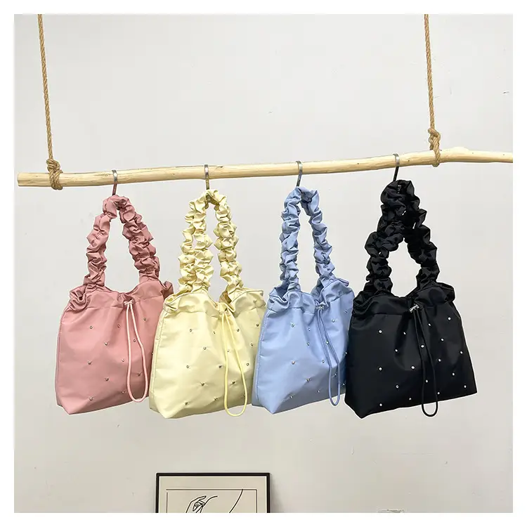 2024 Waterproof Drawstring Shoulder Bag Light Blue Nylon — feature 19