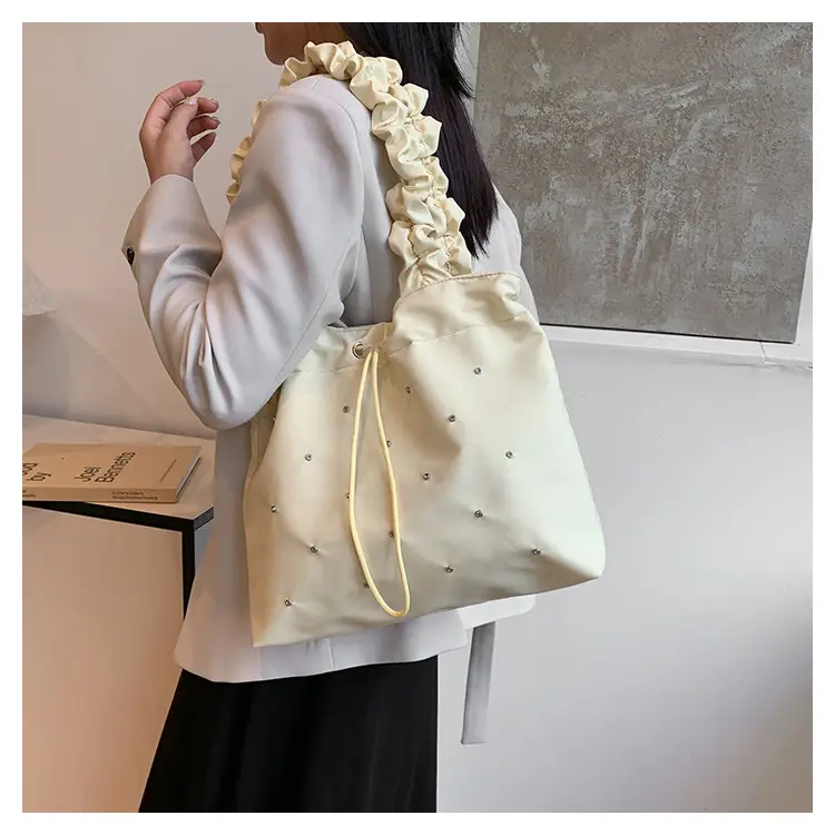 2024 Waterproof Drawstring Shoulder Bag Light Blue Nylon — feature 8