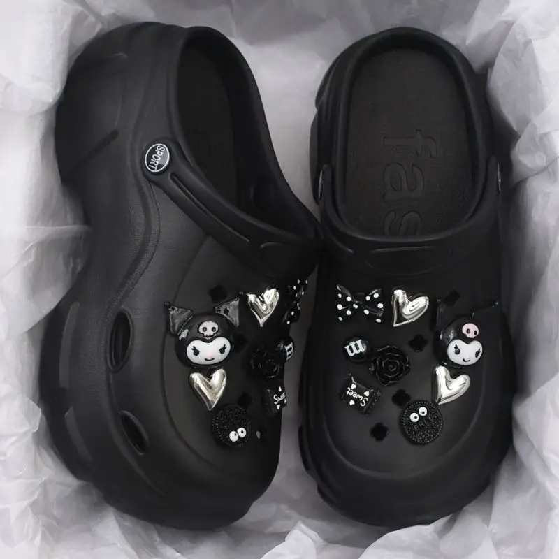 Eva Croc Shoes Women's Summer Thick Sole Increased Outerwear Pearl Rhinestone Casual Beach Shoes Platform Non-Slip Sandals Women - Image 15