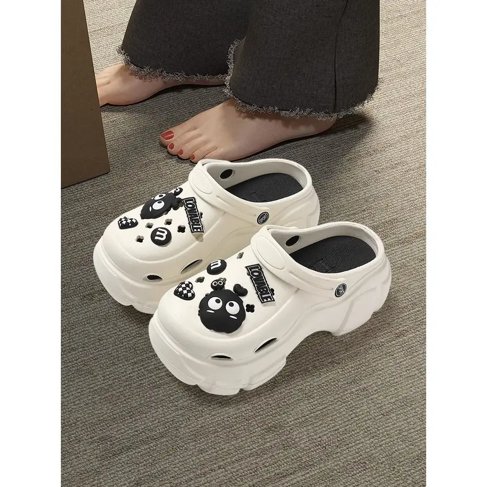 Eva Croc Shoes Women's Summer Thick Sole Increased Outerwear Pearl Rhinestone Casual Beach Shoes Platform Non-Slip Sandals Women - Image 30