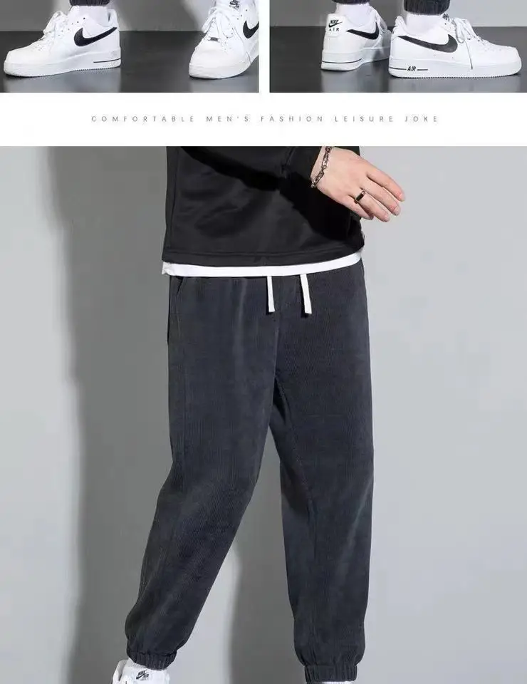 Men Fleece Lined Grey Sweatpants Winter — feature 10