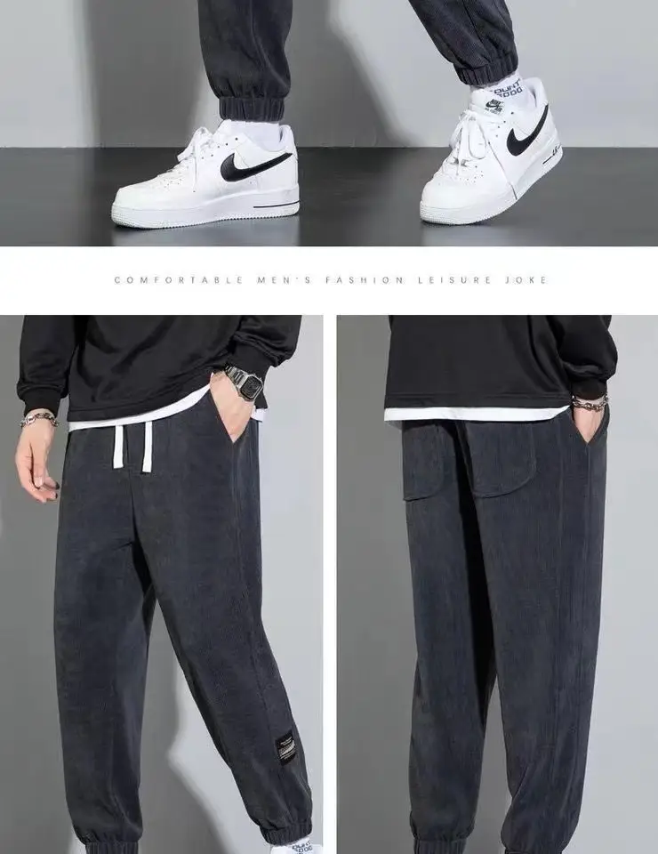 Men Fleece Lined Grey Sweatpants Winter — feature 9