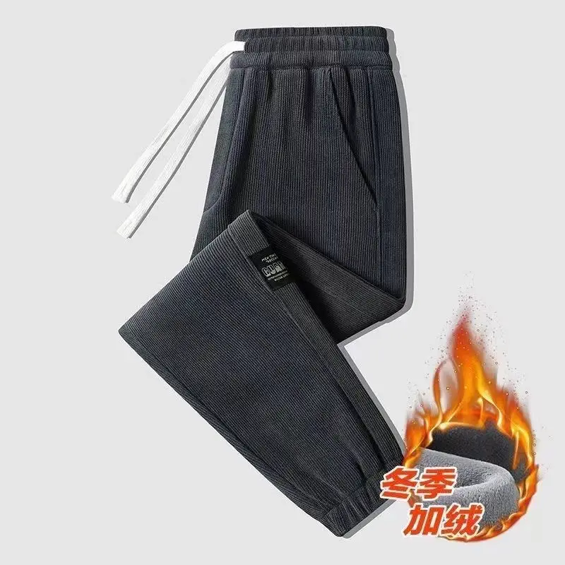 Men Fleece Lined Grey Sweatpants Winter - Image 2