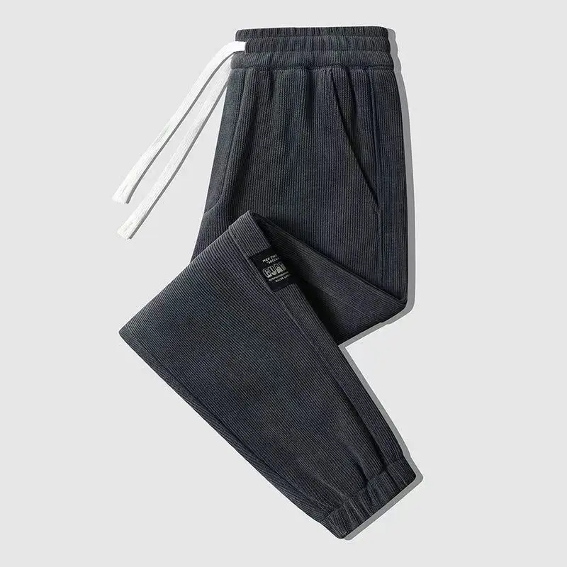 Men Fleece Lined Grey Sweatpants Winter - Image 5