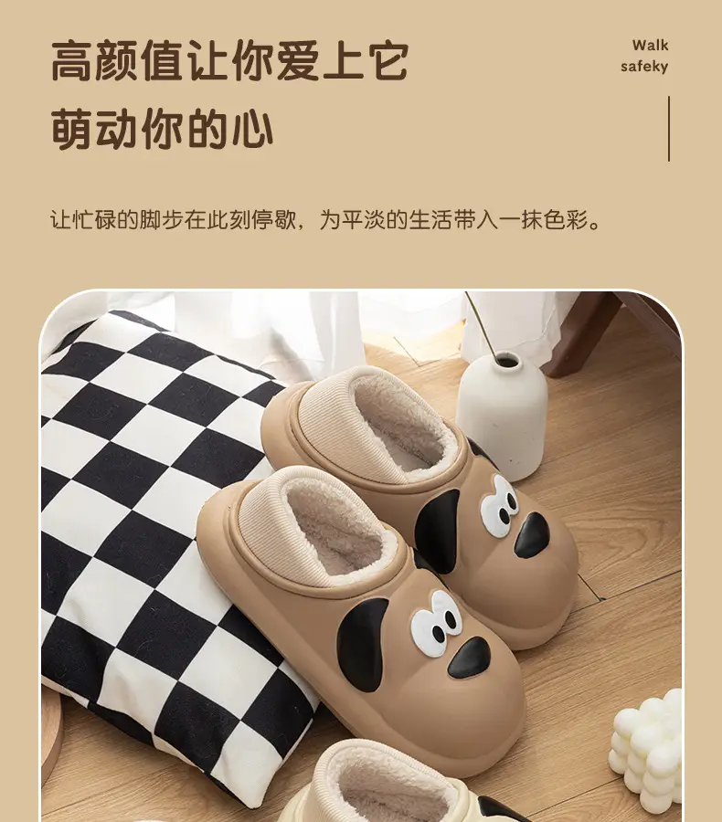 Cotton Slippers for Women in Winter Waterproof Bag Heel Indoor Home Non-Slip Warm Outer Wear Couple Cotton Slippers for Women 2025 New Style — feature 11
