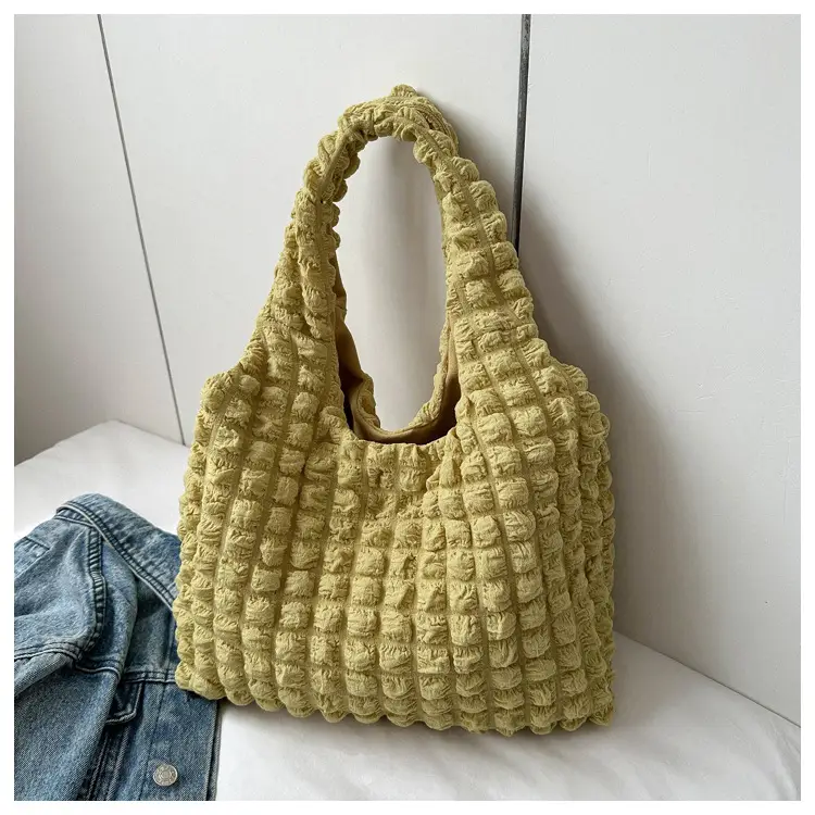 Black Bubble Flower Cotton Shoulder Bag for Women — feature 20