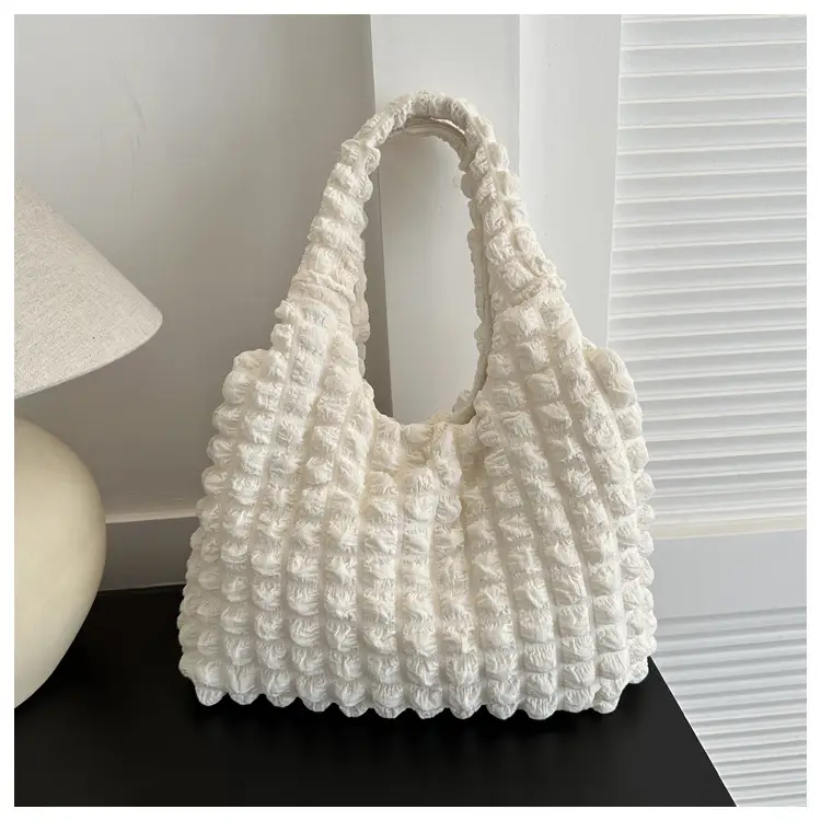 Black Bubble Flower Cotton Shoulder Bag for Women — feature 27