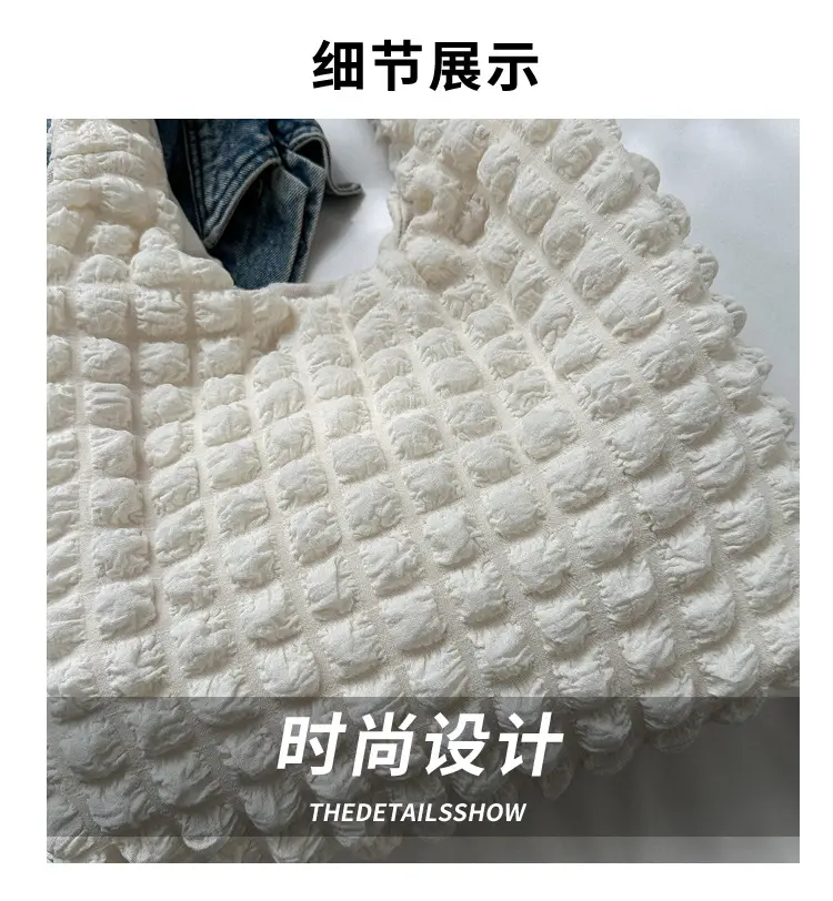 Black Bubble Flower Cotton Shoulder Bag for Women — feature 3