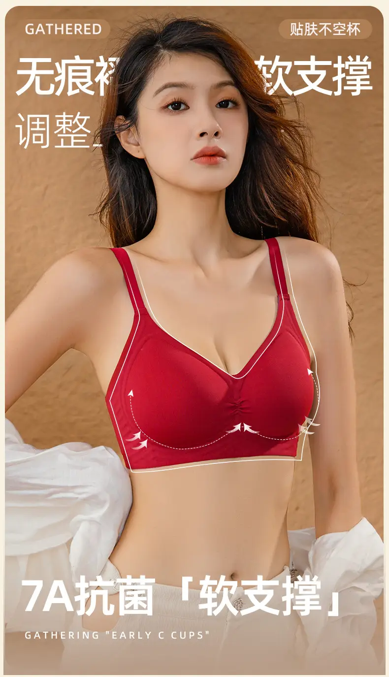 Traceless Pull-up Bra Women Small No Steel Ring Anti-Sagging — feature 1