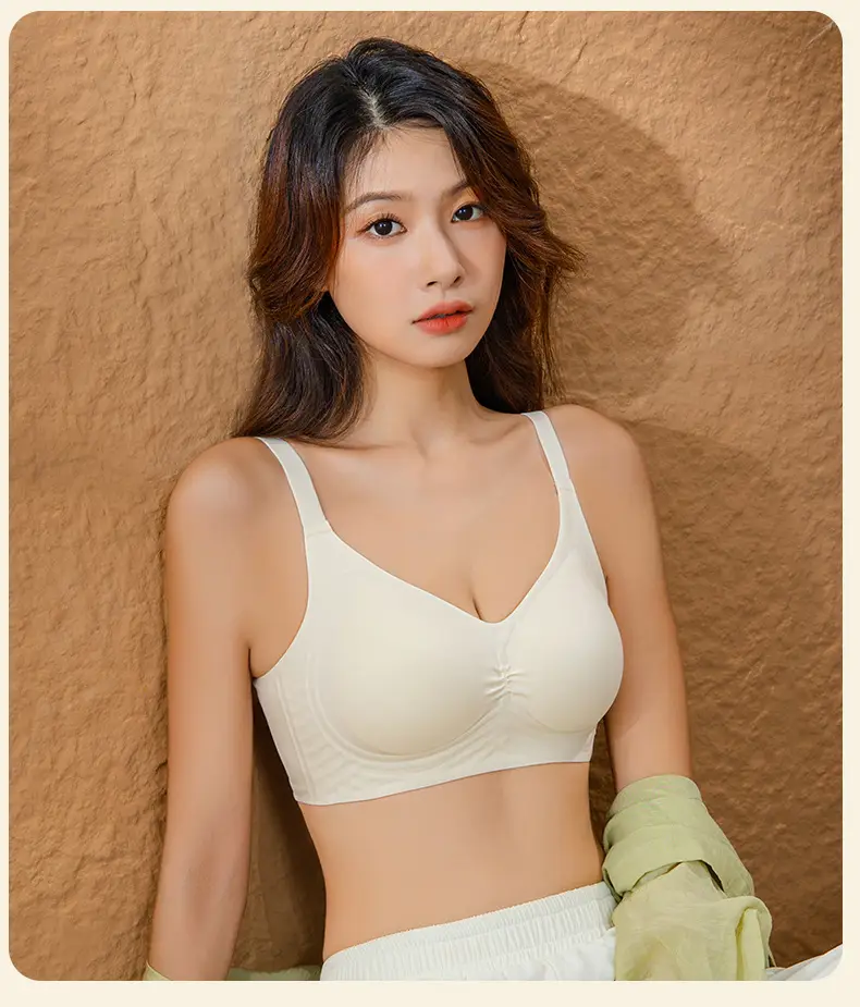 Traceless Pull-up Bra Women Small No Steel Ring Anti-Sagging — feature 26