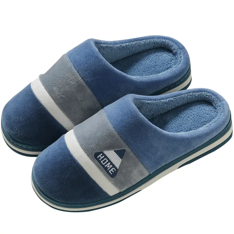 Cotton Slippers Men's Winter Home Warm Home Indoor Non-slip Warm Plush Household Autumn and Winter Slippers Men's plus size