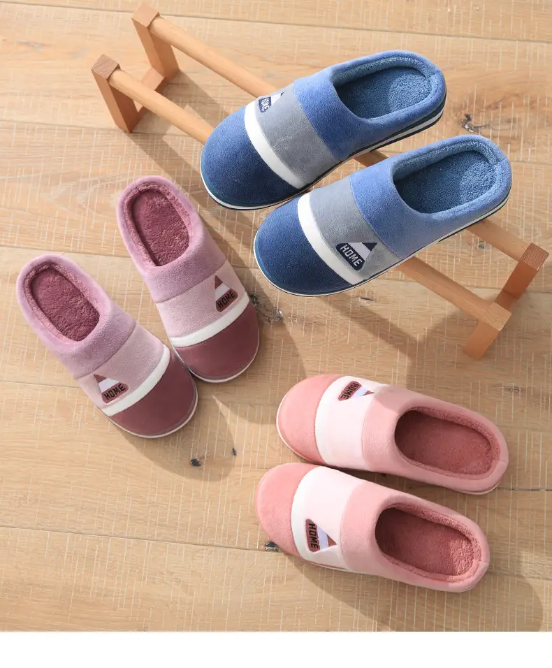 Cotton Slippers Men's Winter Home Warm Home Indoor Non-slip Warm Plush Household Autumn and Winter Slippers Men's plus size — feature 13