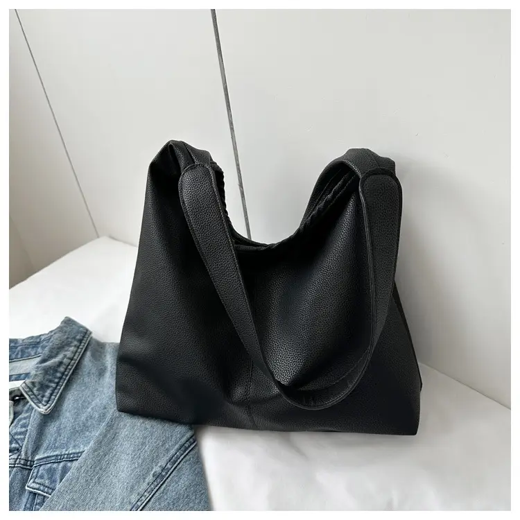 Black Soft Leather Armpit Shoulder Bag for Women — feature 14