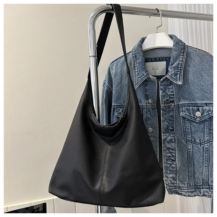 Black Soft Leather Armpit Shoulder Bag for Women — feature 18