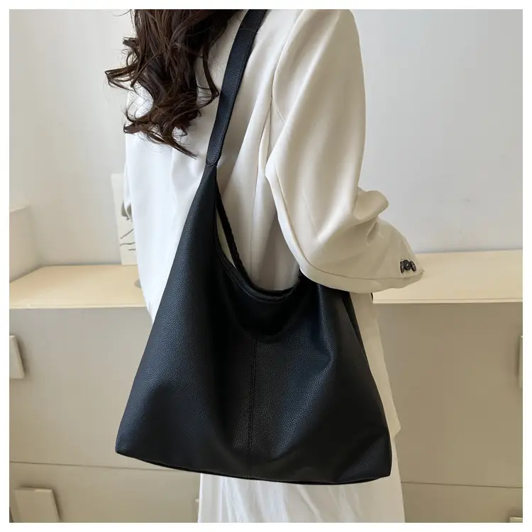 Black Soft Leather Armpit Shoulder Bag for Women — feature 6