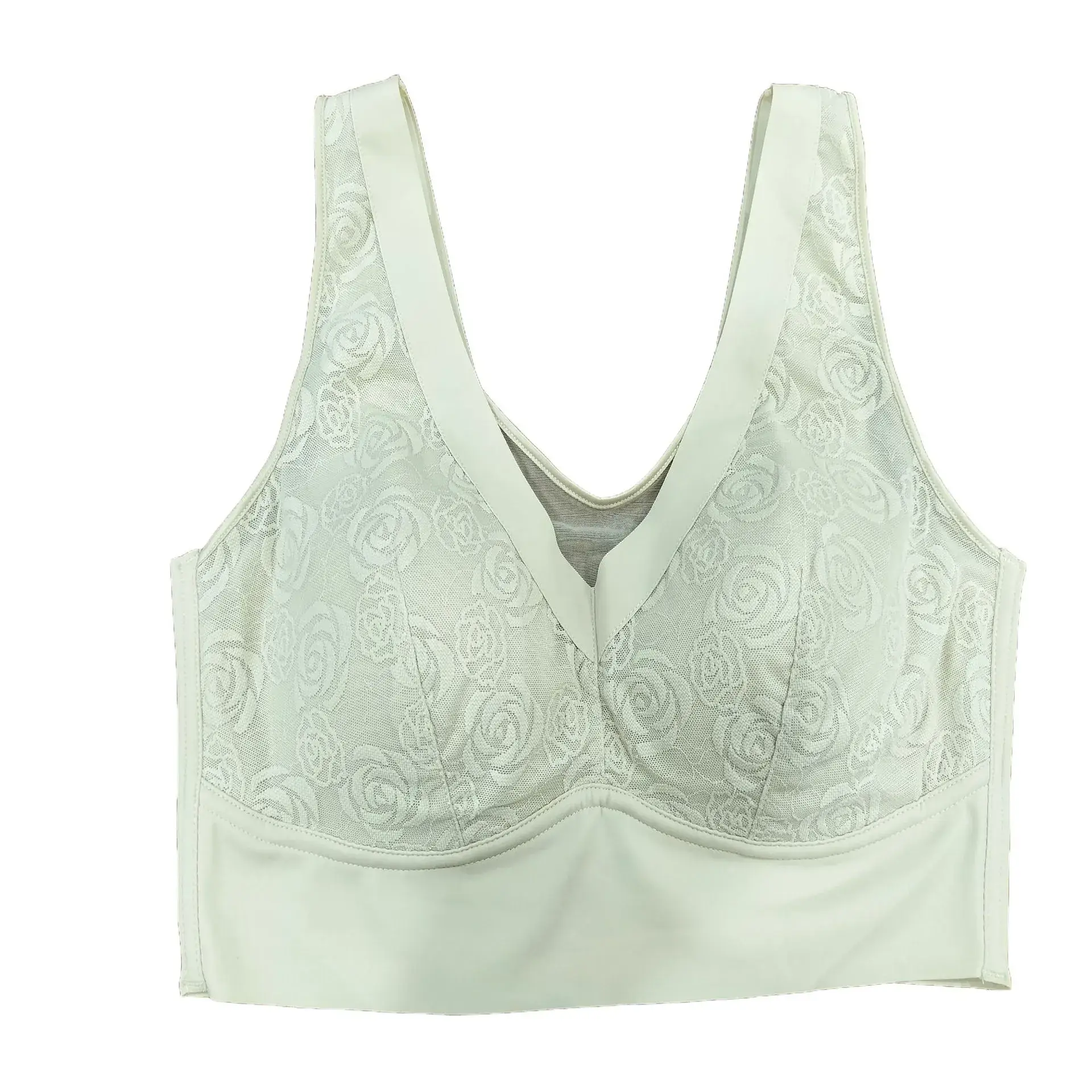Rose Lace Full Cup Push-Up Bra Black Plus Size