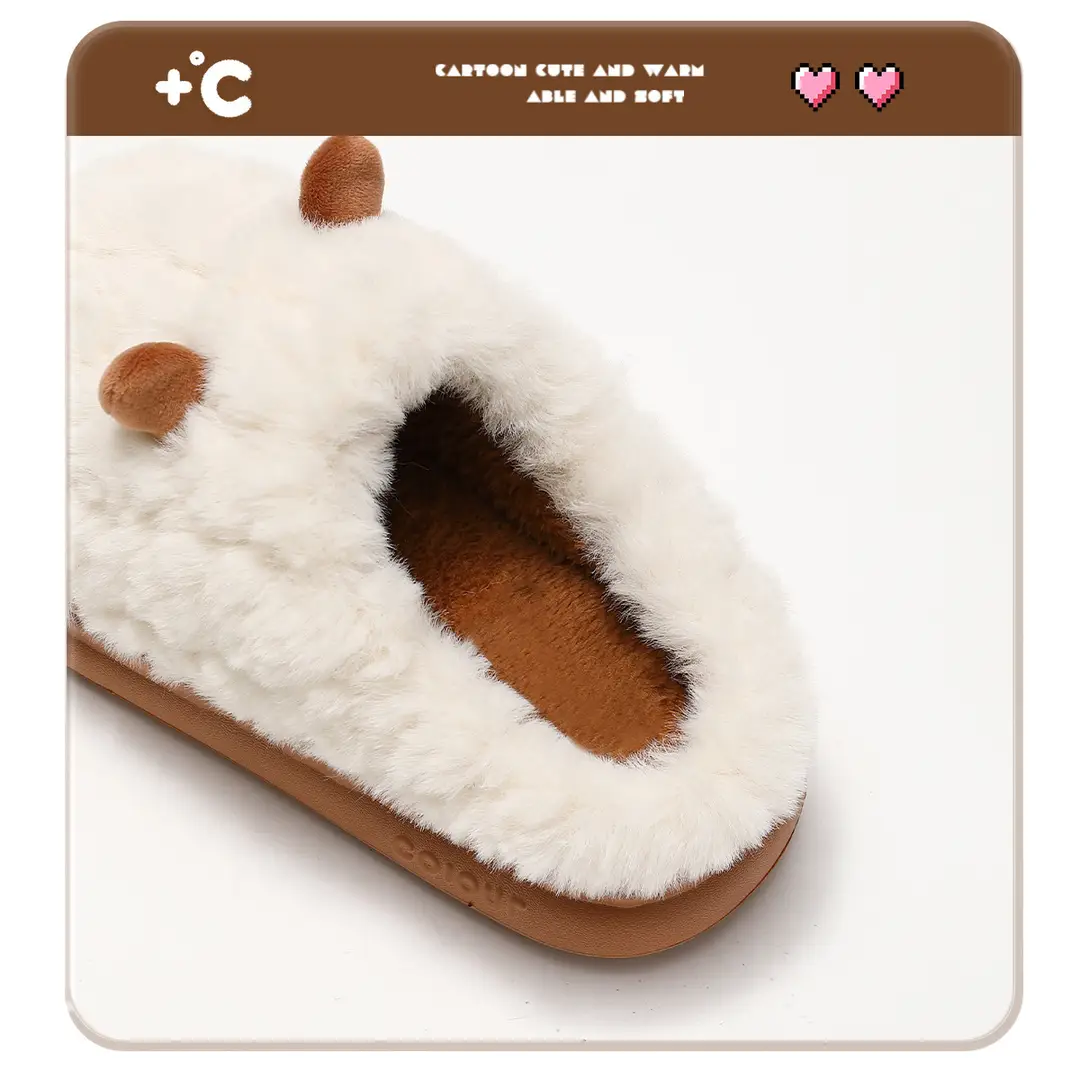 Women's Cotton Slippers for Autumn and Winter, New Plush Indoor Non-Slip Warm Home Slippers with Thick Soles, Couple's Fleece-Lined Cotton Slippers for Men - Image 15