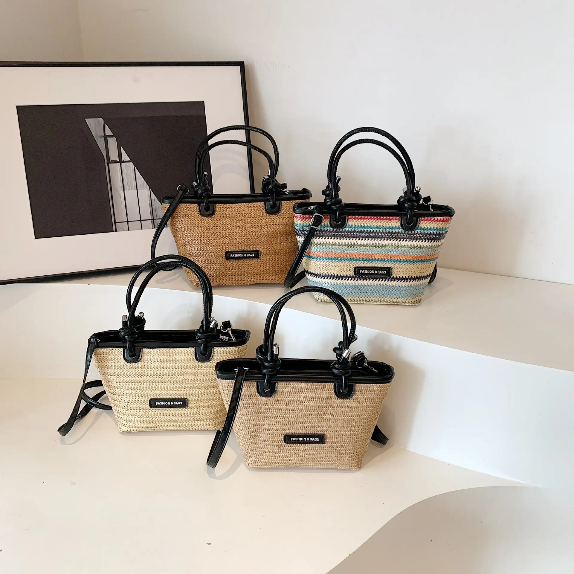 Women Straw Woven Shoulder Bags 2024 Spring Summer - Image 8