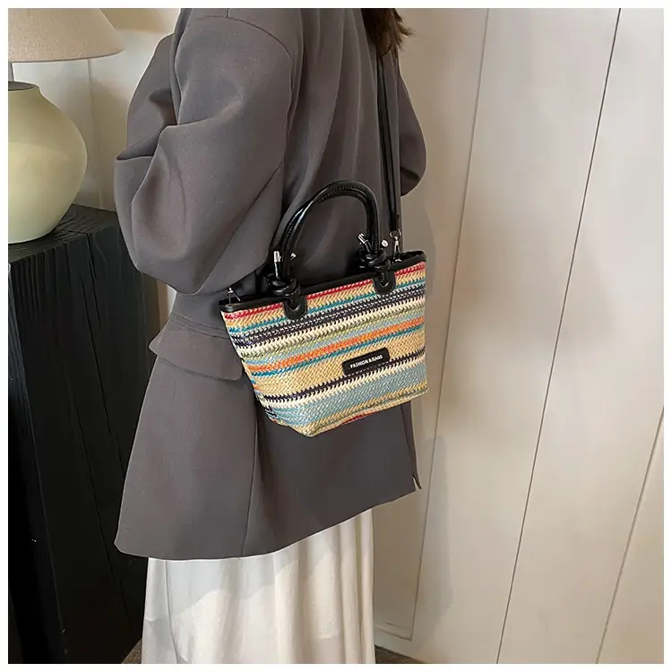 Women Straw Woven Shoulder Bags 2024 Spring Summer — feature 7