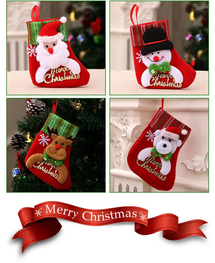 Christmas Multi-Color Embroidered Stocking with Deer & Tree Design — feature 16